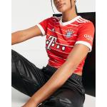 Magliette & T-shirt scontate rosse XS mezza manica con scollo rotondo per Donna adidas Performance Bayern Monaco 