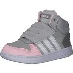 Sneakers alte larghezza E casual grigie numero 23 in similpelle per bambini adidas Hoops 