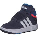 Sneakers basse larghezza E scontate casual blu scuro numero 21 di gomma per bambini adidas Hoops 