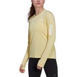 Magliette & T-shirt gialle XS in poliestere traspiranti con scollo rotondo per Donna adidas Own The Run 