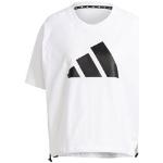 ADIDAS maglietta palestra logo crop bianco donna L
