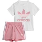 Top scontati classici rosa di cotone mezza manica 2 pezzi per bambina adidas Originals di Dressinn.com 