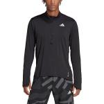 T-shirt scontate nere XXL taglie comode in poliestere da running per Uomo adidas 
