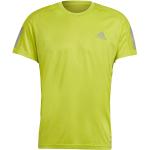 T-shirt gialle S in poliestere traspiranti mezza manica da running per Uomo adidas Own The Run 