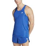 T-shirt scontate blu XL in poliestere traspiranti senza manica da running per Uomo adidas Own The Run 