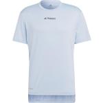 T-shirt blu S in poliestere da running adidas Performance 