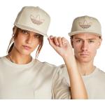 Cappelli beige S di cotone traspiranti con visiera piatta per Donna adidas Trefoil 