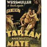 Advertising Movie Film Tarzan Mate Jane Weissmulle