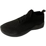 Sneakers larghezza E eleganti nere numero 38 di tela con paillettes tacco a blocco platform per Donna 
