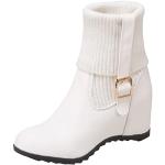 Sandali incrociati larghezza A eleganti bianchi numero 41 di pelle con strass con punta aperta con stringhe con tacco da 5 cm a 7 cm per Donna 