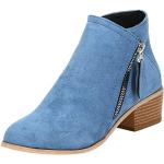 Stivali spuntati vintage blu numero 43 di gomma con punta aperta con plantare estraibile per Donna 