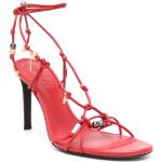 Sandali gioiello rossi numero 37 in pelle di vitello con perline con tacco sopra i 9 cm Zadig & Voltaire 