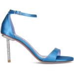 Sandali gioiello scontati blu numero 37 in tessuto con tacco sopra i 9 cm per Donna Albano 