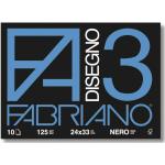 Album da disegno Fabriano F3 NERO 125 g/m² 24x33 cm nero - 10 fogli 04001017