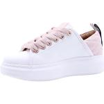 Sneakers larghezza E casual rosa numero 38 di cotone tinta unita con stringhe platform per Donna Alexander Smith 