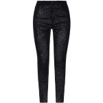 Jeans elasticizzati neri 6 XL di cotone tinta unita con paillettes per Donna 