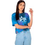 Magliette & T-shirt scontate blu S di cotone batik mezza manica con manica corta per Donna Alpha Industries Inc. 