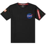 Magliette & T-shirt scontate nere XL a girocollo mezza manica con scollo rotondo per Uomo Alpha Industries Inc. Nasa 
