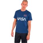 Alpha Industries Nasa Reflective Short Sleeve T-shirt Blu XS Uomo