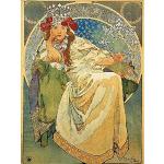 Wee Blue Coo Alphonse Mucha Princess Hyacinth 1911 Old Master Painting Art Print Poster Wall Decor 12X16 Inch