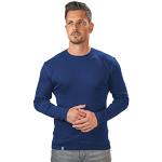 T-shirt tecniche blu XL di lana oeko-tex sostenibili a tema Alpi manica lunga per Uomo 