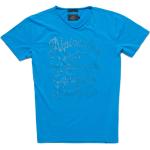 Magliette & T-shirt casual blu S di cotone con scollo a V mezza manica con scollo a V 