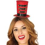 Amakando Elegante Cilindro Direttore di Circo/Rosso-Nero/Domatrice Mini-Cappello da Donna/Una meraviglia per Carnevale & Carnevale