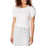 Magliette & T-shirt eleganti bianche M in misto cotone con maniche a sbuffo a girocollo mezza manica con scollo rotondo per Donna 