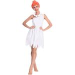 Costumi bianchi XXL lavabili in lavatrice da cavernicolo per Donna Amscan Flintstones Wilma Flinstone 