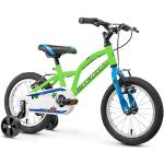 Bici verdi con rotelle per bambini 