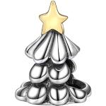 Andante-Stones Argento Massiccio 925 Originale Oro Perlina Bead Albero di Natale Ciondolo da Donna Charm per bracciali e collane Europei + Sacchetto di Organza