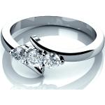 Anello di fidanzamento trilogy con diamante rotondo da 0,25 carati, realizzato in oro bianco 9 K. e Oro bianco, 49 (15.6), cod. MSR0112.3
