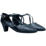 Scarpe larghezza E nere numero 34 in pelle di camoscio con fibbie con tacco da 5 cm a 7 cm da ballo per Donna Anniel 