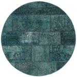 Tappeti moderni scontati neri patchwork rotondi diametro 150 cm 