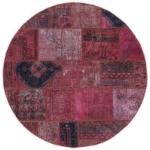 Tappeti rotondi scontati rosso scuro patchwork rotondi diametro 150 cm 