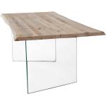 ANSON - tavolo da pranzo moderno in vetro e legno 250x100