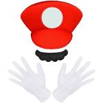Costumi rossi traspiranti da cartoni animati per Uomo Super Mario Mario 