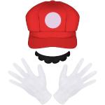 Costumi rossi traspiranti da cartoni animati per Uomo Super Mario Mario 