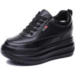 Sneakers larghezza E casual nere numero 36 con tacco da 7cm a 9 cm platform per Donna 