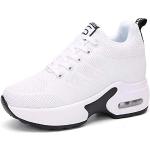 Sneakers basse larghezza E casual bianche numero 37 con tacco da 7cm a 9 cm per Donna 