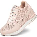 Sneakers basse larghezza E casual rosa numero 35 con tacco da 7cm a 9 cm per Donna 
