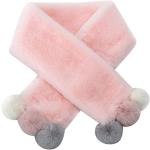 Sciarpe casual rosa Taglia unica di pelliccia con pon pon a tema coniglio per bambina di Amazon.it 