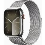 Orologi da polso argentati in acciaio inox con GPS Apple Watch 