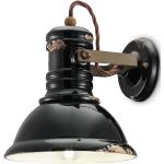 Lampade industriali nere in ceramica a sospensione compatibile con E27 Ferroluce 