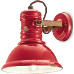 Lampade industriali rosse in ceramica a sospensione compatibile con E27 Ferroluce 