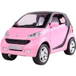 ARCADORA 1:32 per Smart Fortwo Diecast Model Car Pullback Veicolo Giocattoli Collezione Giocattoli, Regalo per Bambini, con Suono e Luce(Rosa)