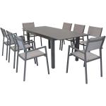 ABELUS - set tavolo da giardino pieghevole salvaspazio in alluminio 70x130  compreso di 4 sedie in alluminio