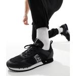Armani - EA7 - Sneakers in misto rete nere e bianche con logo-Nero