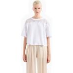 Magliette & T-shirt scontate beige S di cotone mezza manica con scollo rotondo per Donna Giorgio Armani Exchange 