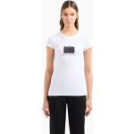 Magliette & T-shirt scontate bianche S di cotone con glitter a girocollo mezza manica con scollo rotondo per Donna Giorgio Armani Exchange 